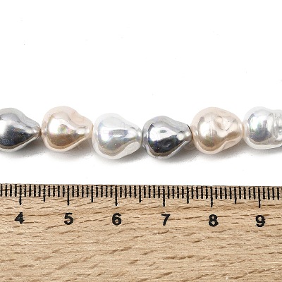 Electroplated Glass Shell Pearl Beads Strands BSHE-B009-D03-01-1