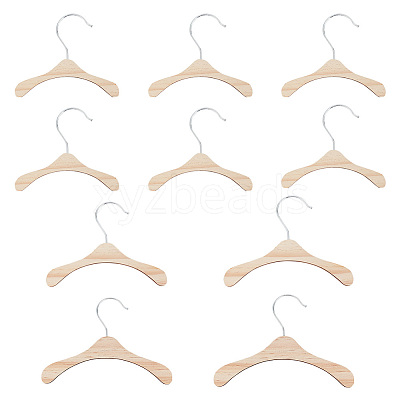 10Pcs 3 Styles Wood Clothes Hanger for Dog Cat AJEW-DR0001-09-1