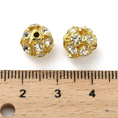 10mm Brass Rhinestone Beads X1-KK-S519-01C-02G-1