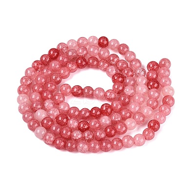 Baking Paint Crackle Glass Beads Strands GLAA-Q106-03A-23-1