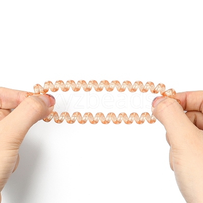 Plastic Telephone Cord Elastic Hair Ties OHAR-Q044-39-1