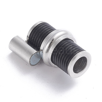 Retro 304 Stainless Steel Magnetic Clasps with Glue-in Ends STAS-L243-034BP-1