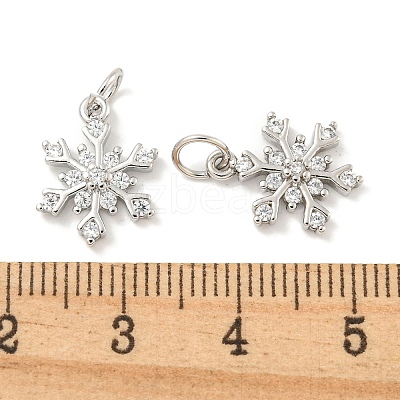 Rack Plating Brass Micro Pave Clear Cubic Zirconia Pendants X-KK-B093-04A-P-1