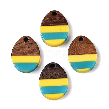 Epoxy Resin & Walnut Wood Pendants RESI-N039-121B-1