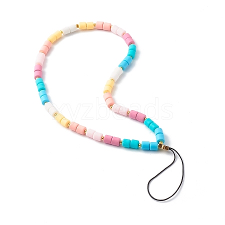 Handmade Polymer Clay Beaded Mobile Strap HJEW-JM00513-1