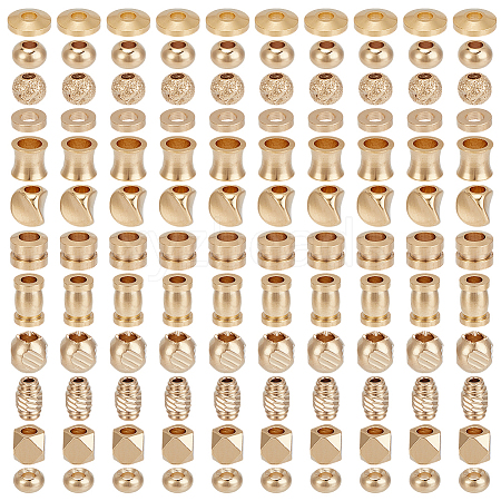 120Pcs 12 Styles Brass Beads FIND-AR0005-38-1