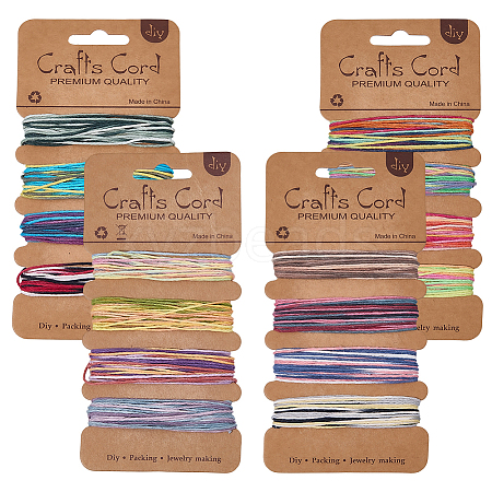 4Pcs 4 Colors Segment Dyed Jute Cord OCOR-SC0001-14-1