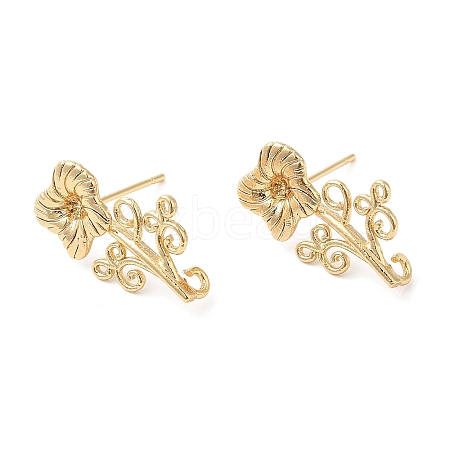 Brass Stud Earring Findings KK-F855-24G-1