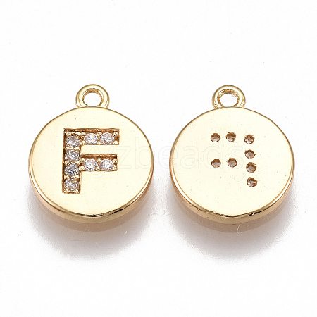 Brass Cubic Zirconia Charms KK-T038-194G-F-1