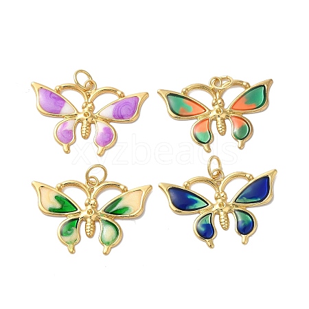 Rack Plating Brass Enamel Pendants KK-G504-04G-1