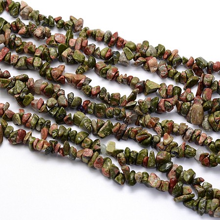 Natural Unakite Beads Strands X-G-O049-B-05-1