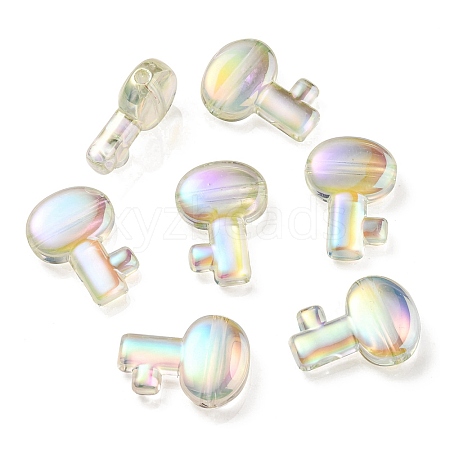 UV Plating Rainbow Iridescent Transparent Acrylic Beads OACR-C007-05-1
