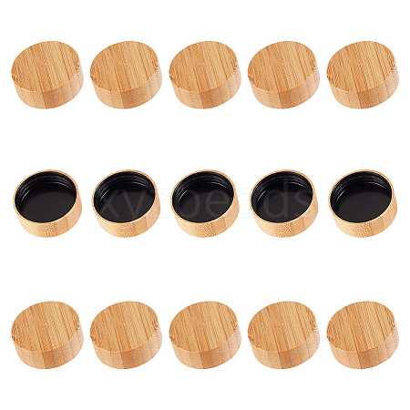 Spice Jars Lids WOOD-WH0027-88-1