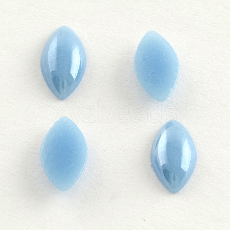 Pearlized Plated Opaque Glass Cabochons PORC-S779-7x14-37-1