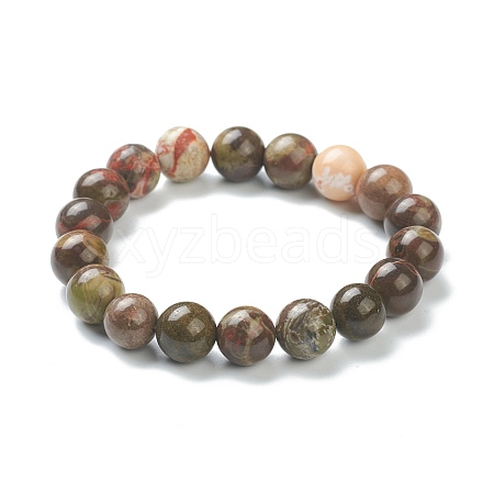 Natural Agate Beaded Stretch Bracelets BJEW-D446-D-35-1