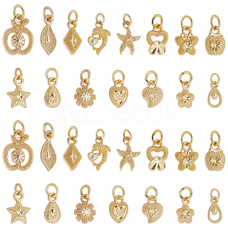   60Pcs 15 Style Electroplated Alloy Charms FIND-PH0006-30-1