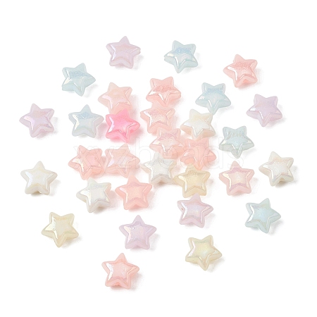 UV Plating Opaque Acrylic Beads OACR-G058-18B-1