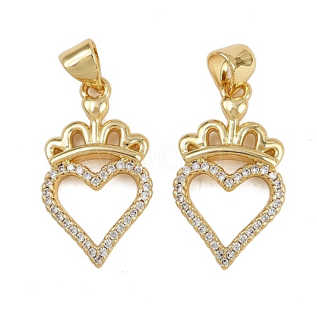 Brass Micro Pave Cubic Zirconia Pendants ZIRC-I367-12G-04-1