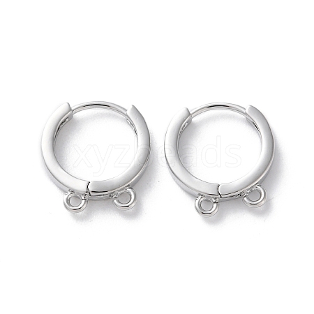 Rack Plating Brass Huggie Hoop Earring Findings KK-S405-01P-1