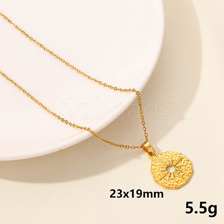 Stainless Steel Moon Sun Chain Necklace Simple Elegant Cool Style RF4782-2-1