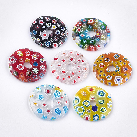 Handmade Millefiori Lampwork Pendants LAMP-S191-13-1