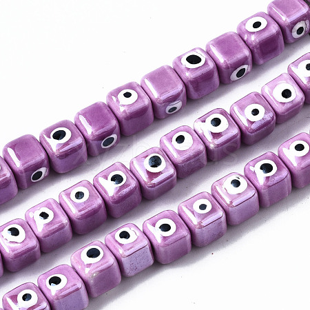 Handmade Porcelain Ceramic Beads Strands PORC-T006-01F-1