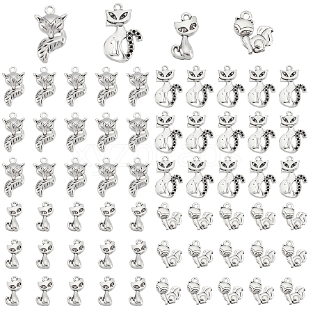 80Pcs 4 Style Tibetan Style Alloy Pendants TIBEP-PH0001-37-1