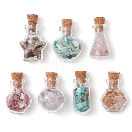 7Pcs Glass Wishing Bottle Decorations PALLOY-JF03099-1