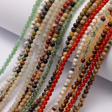 Natural Assorted Gemstone Bead Strands G-K146-M-3mm-1