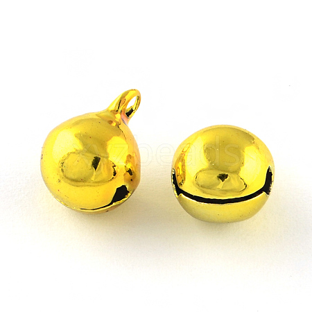 PVD Vacuum Plating Brass Bell Charms Pendants KKB-R002-8mm-07-1