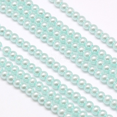 Eco-Friendly Dyed Glass Pearl Round Bead Strands X-HY-A002-4mm-RB034-1
