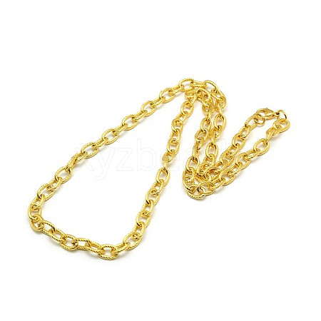 Fashionable 304 Stainless Steel Twisted Grain Cable Chain Necklaces STAS-A028-N077G-1