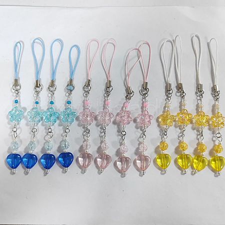 Acrylic Beads Mobile Straps HJEW-AB00031-1