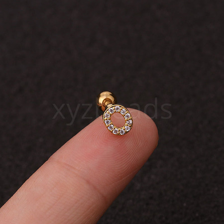 316L Surgical Stainless Steel Micro Pave Clear Cubic Zirconia Cartilage Earrings WG3A850-30-1