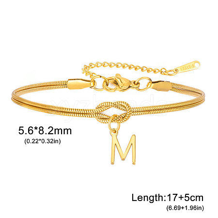 304 Stainless Steel Initial Charm Bracelets FS-WGD8E41-32-1