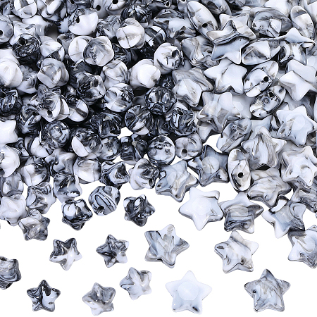 300Pcs 2 Styles Acrylic Beads OACR-PA0001-72-1