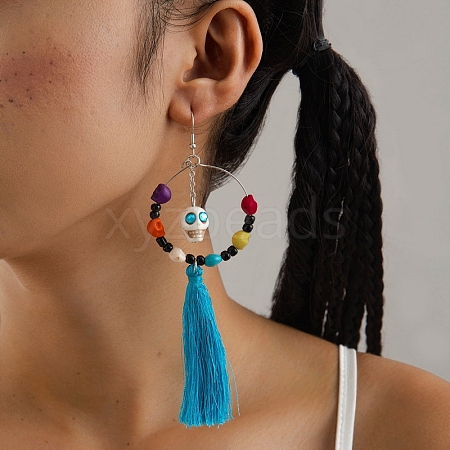 Halloween Alloy Tassel Dangle Earrings PW-WGEFF19-06-1