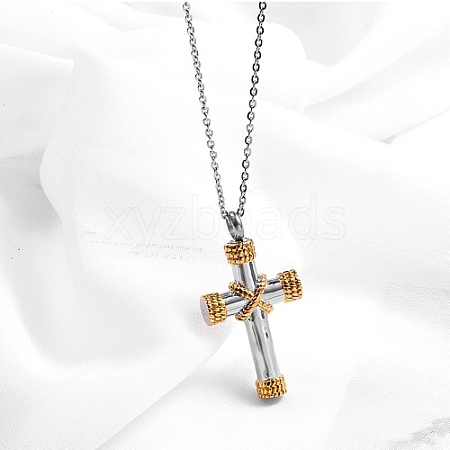 Stainless Steel Cross Pendant Necklaces TQ9204-1-1