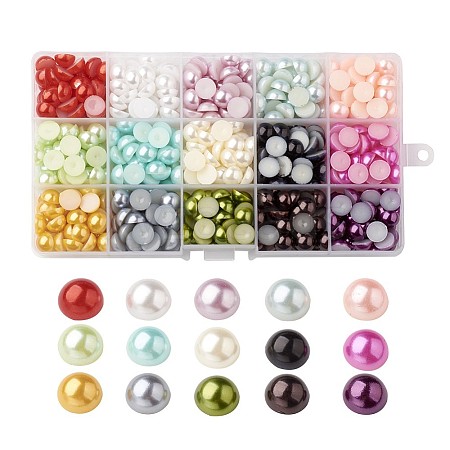  600Pcs 15 Colors ABS Plastic Cabochons SACR-TA0001-23-1