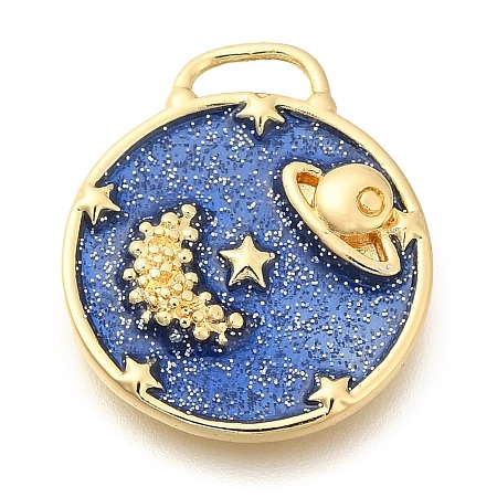 Brass Enamel Pendants KK-S049-11G-1