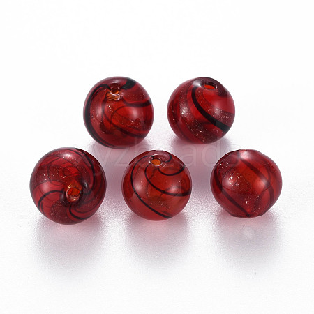 Transparent Handmade Blown Glass Globe Beads GLAA-T012-30B-1