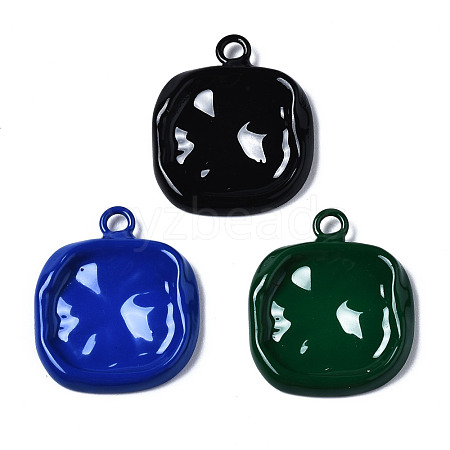 Spray Painted Alloy Pendants PALLOY-Q436-005-NR-1