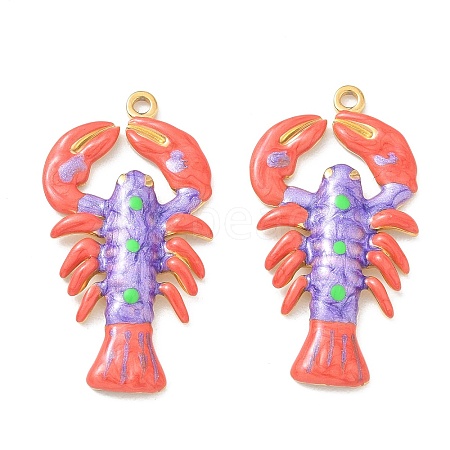 304 Stainless Steel Enamel Pendants STAS-Q119-16G-03-1