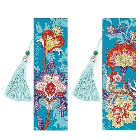 2Pcs DIY Diamond Painting Bookmarks Kits DIAM-PW0010-19A-24-1