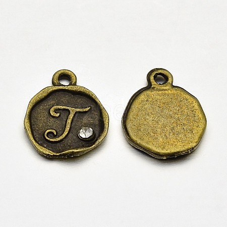 Antique Bronze Plated Alloy Rhinestone Charms LS-ALRI-J152-J-NF-1