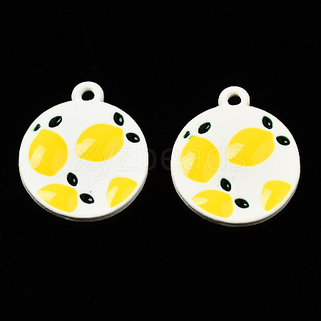 Spray Painted Alloy Pendants PALLOY-Q434-006-NR-1