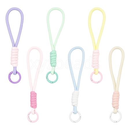 6Pcs 6 Colors Polyester Mobile Straps FIND-YW0010-93-1