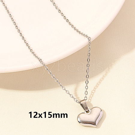 Stainless Steel Heart-Shaped Necklace Jewelry Luxury DIY Accessories Vacuum Plating ZC7092-9-1