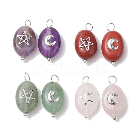 Natural Mixed Stone Pendants PALLOY-JF02730-1