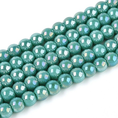 Electroplate Opaque Glass Beads Strands GLAA-T032-P4mm-AB12A-1